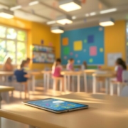 Modernes Klassenzimmer mit Tablets und Smart Speaker" von Marco Verch via ccnull.de, CC-BY 2.0